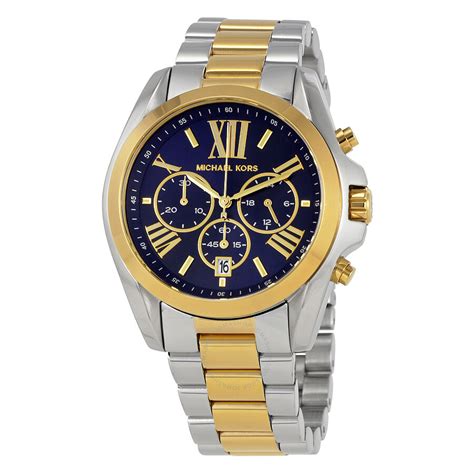 Michael Kors Bradshaw Chronograph Blue Dial Silver Steel Strap 